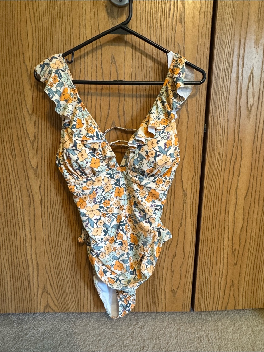 Cupshe floral ruffle one-piece swimsuit